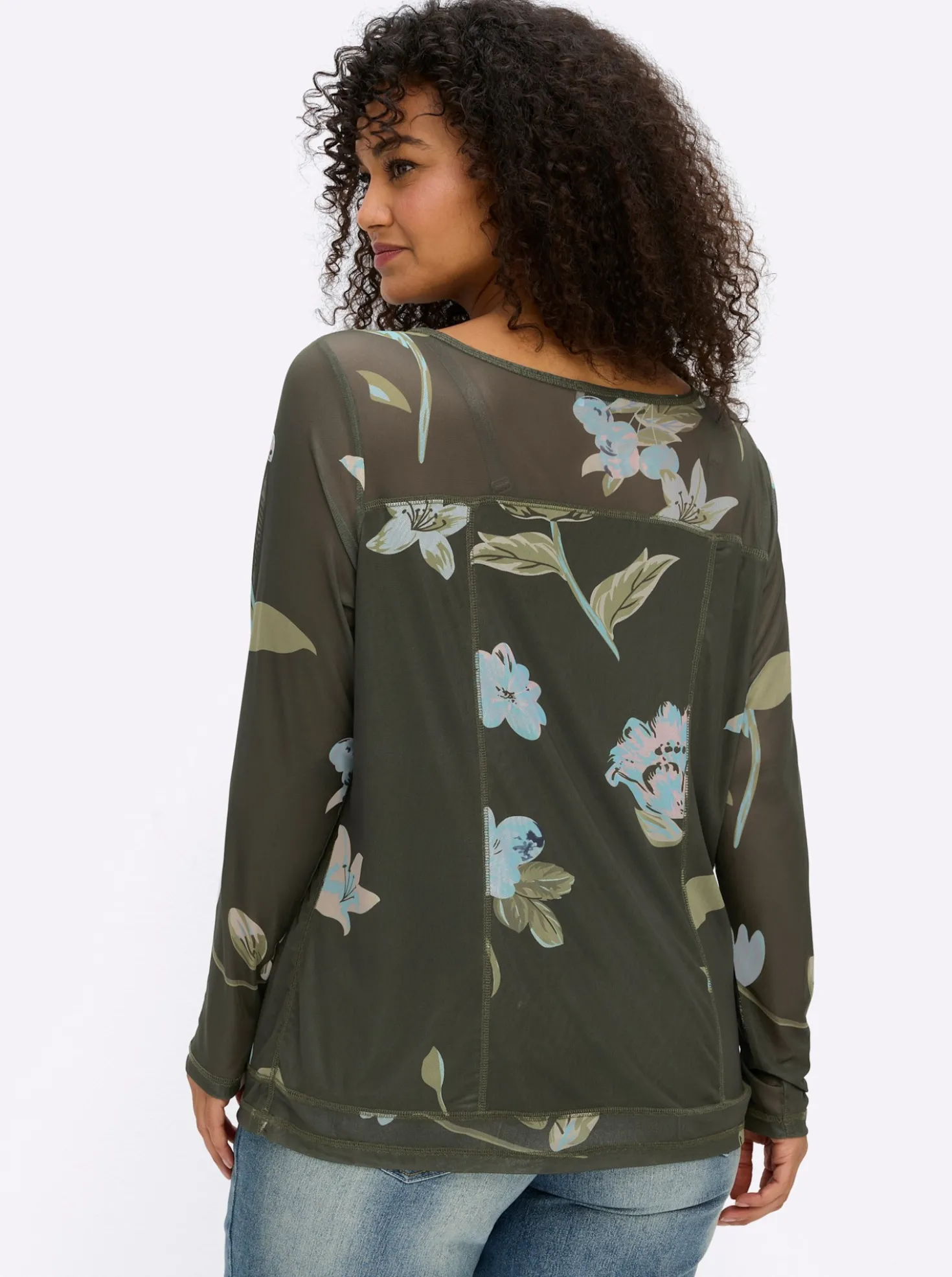 Langarmshirt mit Blumendruck