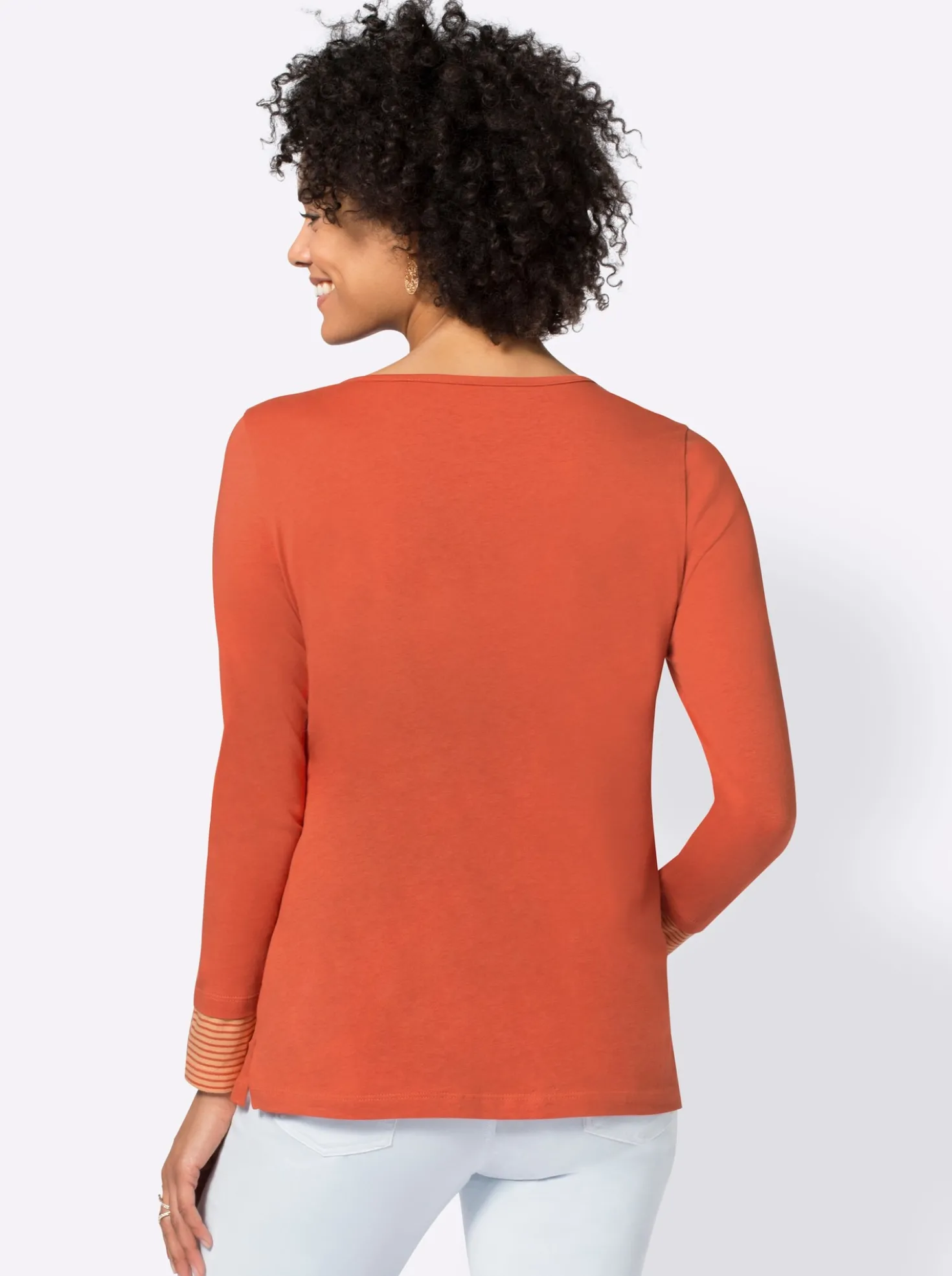 Langarmshirt mit garngefärbten Streifen