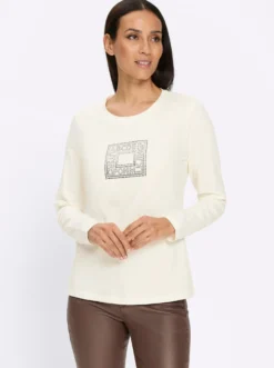 Langarmshirt mit Glitzersteinchen