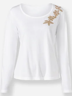 Langarmshirt mit Glitzersteinchen