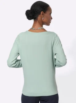 Langarmshirt mit Glitzersteinchen