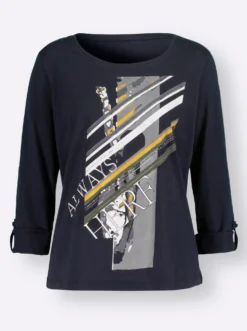 Langarmshirt mit Glitzersteinchen-Verzierung