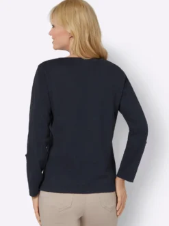 Langarmshirt mit Glitzersteinchen-Verzierung