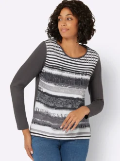 Langarmshirt mit grafischem Muster vorne