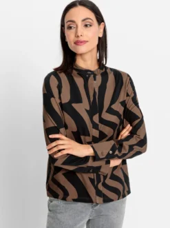 Langarmshirt mit grafischem Muster