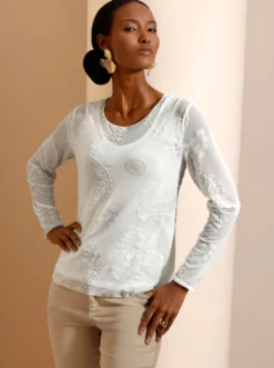 Langarmshirt mit integriertem Top