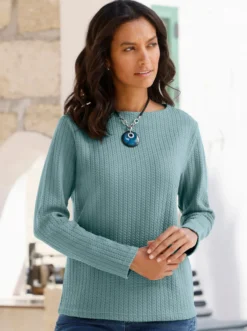 Langarmshirt mit Jacquard-Muster