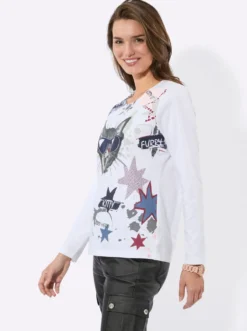 Langarmshirt mit Katzen-Motiv