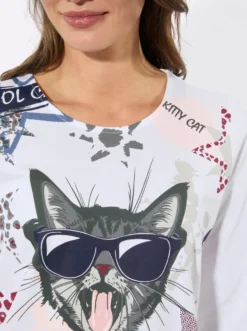Langarmshirt mit Katzen-Motiv