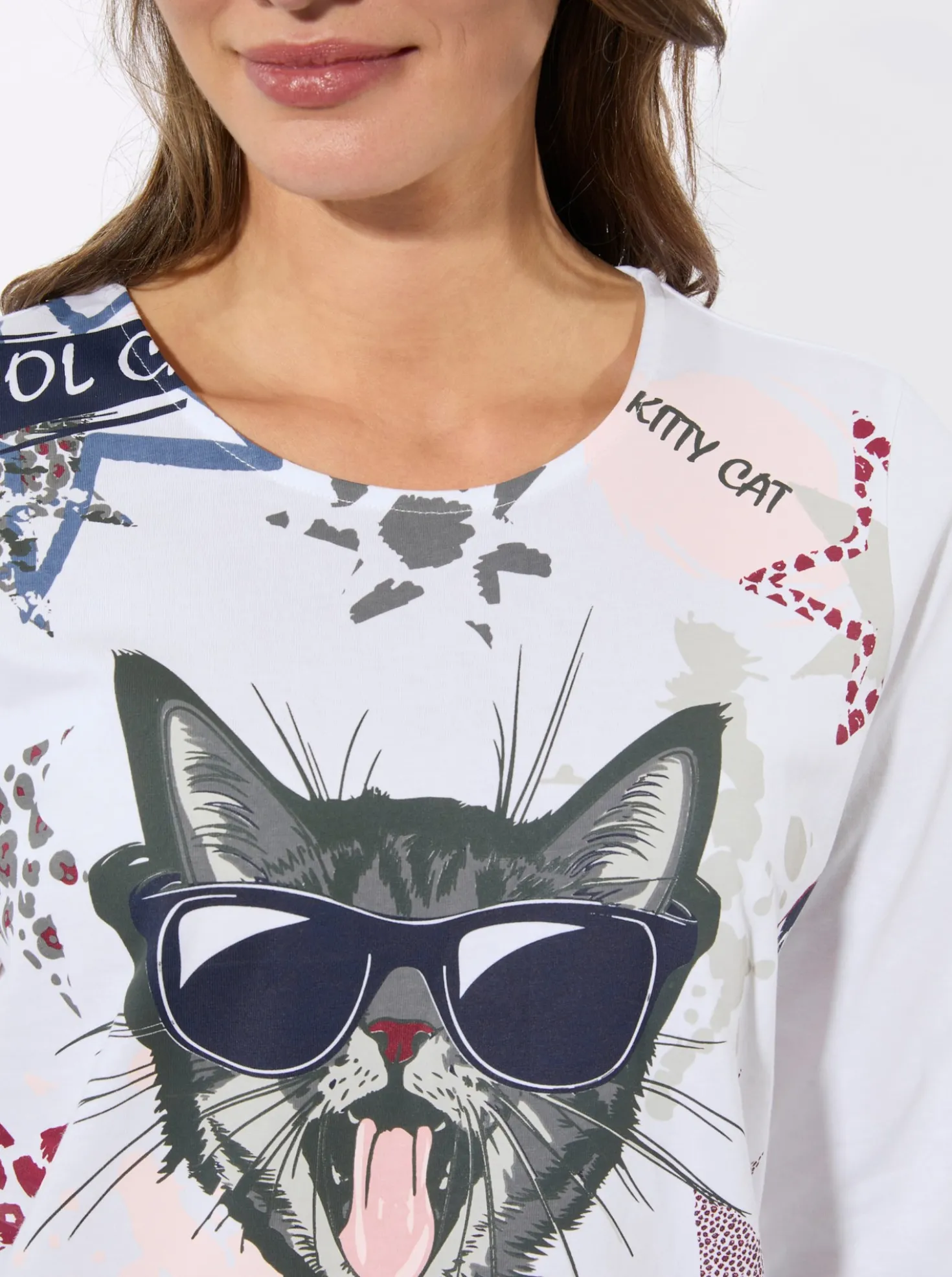 Langarmshirt mit Katzen-Motiv