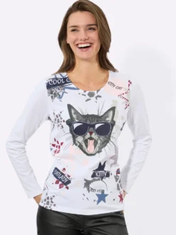 Langarmshirt mit Katzen-Motiv
