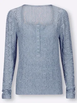 Langarmshirt mit Knopfleiste