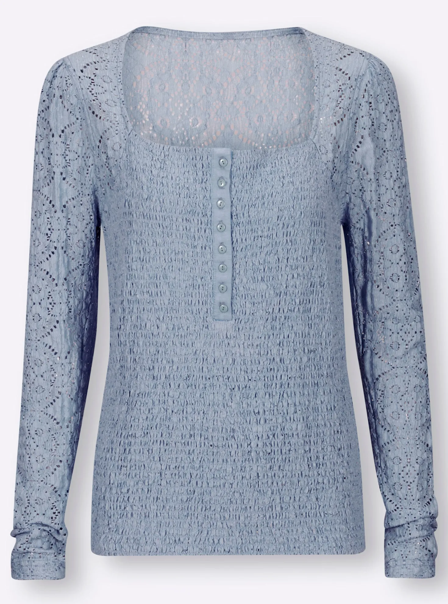 Langarmshirt mit Knopfleiste