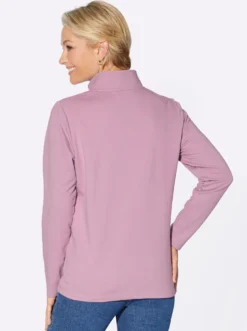 Langarmshirt mit kurzem Reißverschluss