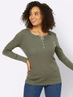 Langarmshirt mit Ripp-Struktur