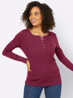 Langarmshirt mit Ripp-Struktur