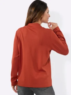 Langarmshirt mit silberfarbigem Print