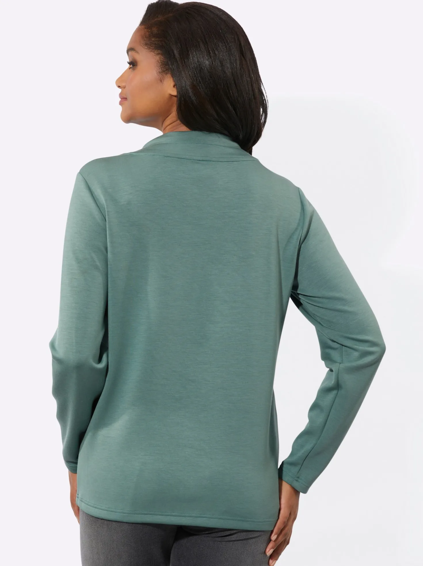 Langarmshirt mit silberfarbigem Print