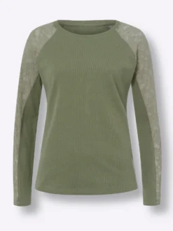Langarmshirt mit Spitzenärmeln