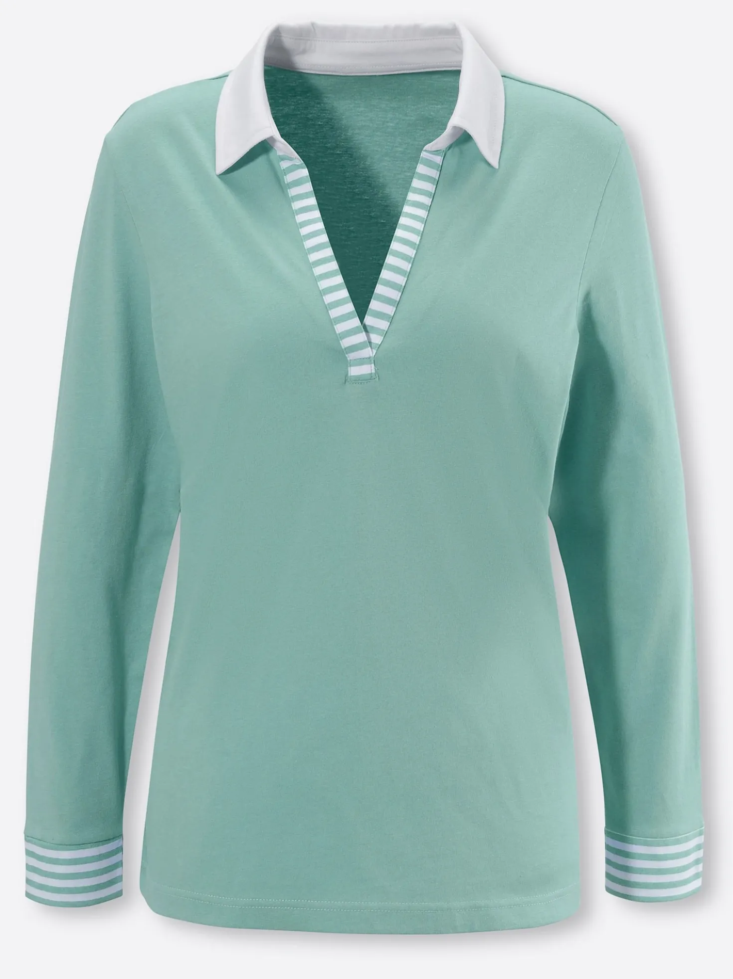 Langarmshirt mit Streifenpartien