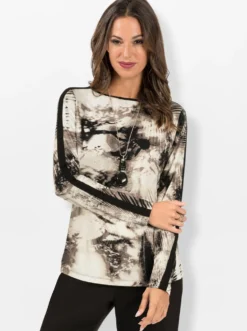 Langarmshirt mit U-Boot-Ausschnitt
