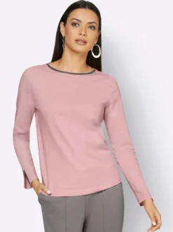 Langarmshirt mit U-Boot-Ausschnitt