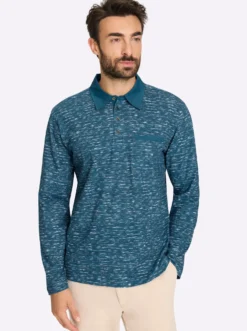 Langarmshirt mit unifarbenen Details