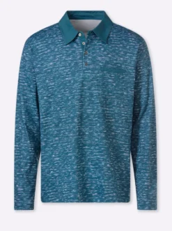 Langarmshirt mit unifarbenen Details