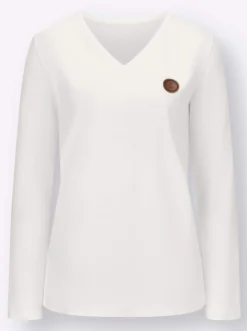 Langarmshirt mit V-Ausschnitt