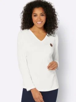 Langarmshirt mit V-Ausschnitt
