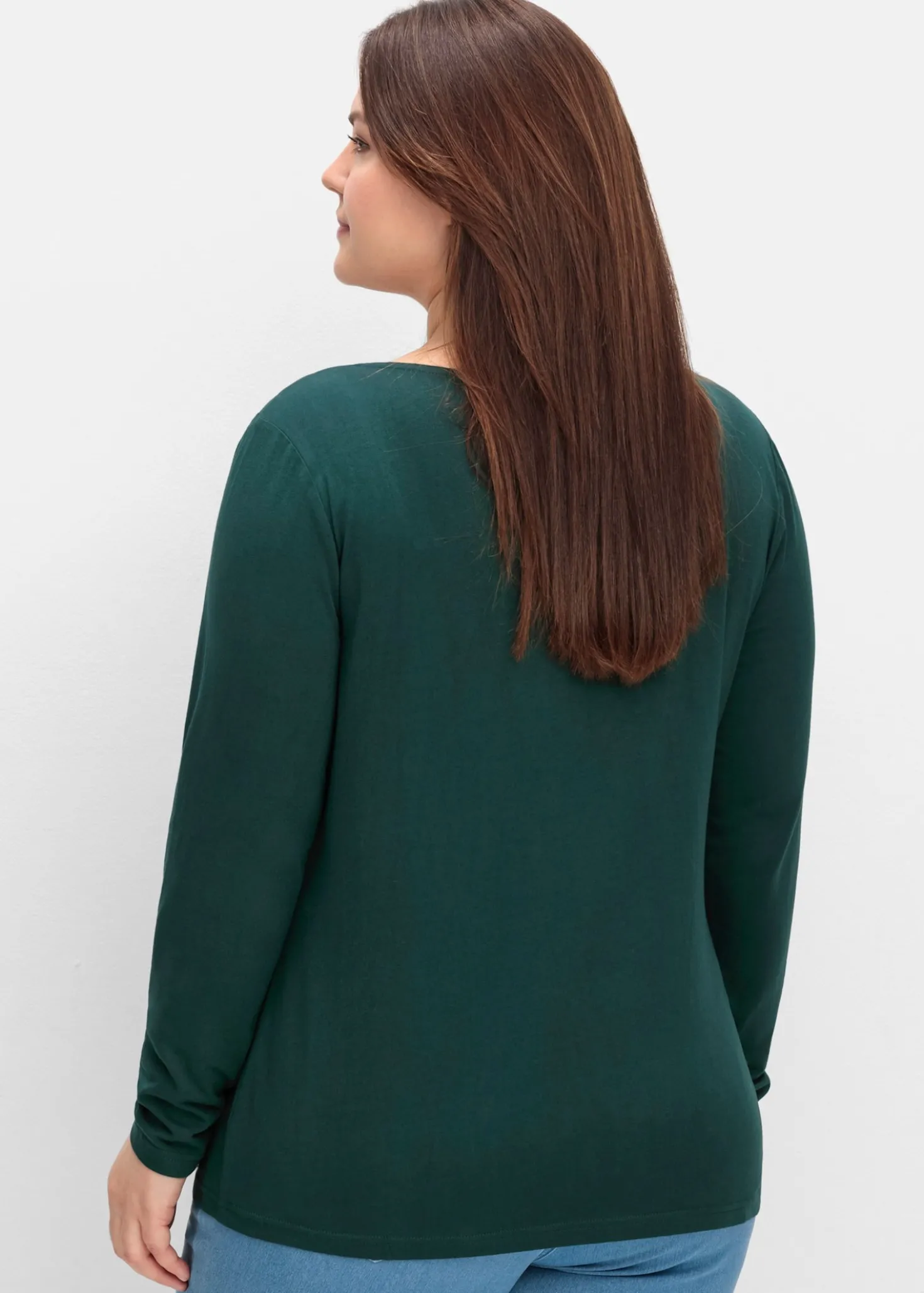 Langarmshirt mit V-Ausschnitt