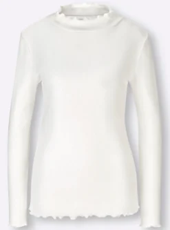 Langarmshirt mit Wellenkanten