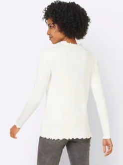 Langarmshirt mit Wellenkanten