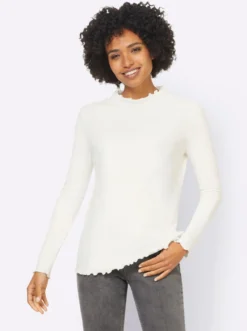 Langarmshirt mit Wellenkanten
