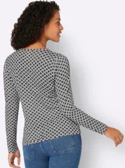 Langarmshirt mit Zierknopf-Leiste