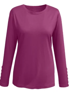Langarmshirt mit Zierknopfleiste