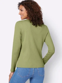 Langarmshirt mit Zierknopfleiste