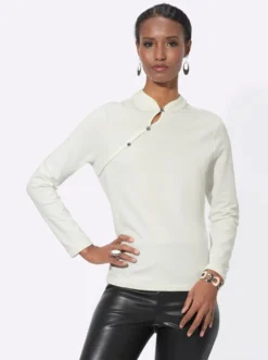 Langarmshirt mit Zierknöpfen