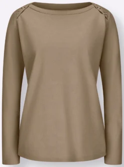 Langarmshirt mit Zierknöpfen