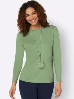 Langarmshirt mit Zierknöpfen