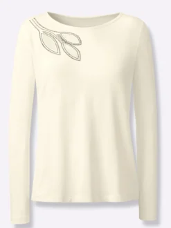 Langarmshirt mit Ziersteinchen