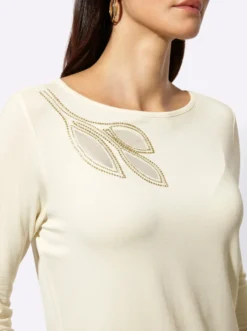 Langarmshirt mit Ziersteinchen