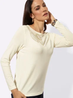 Langarmshirt mit Ziersteinchen