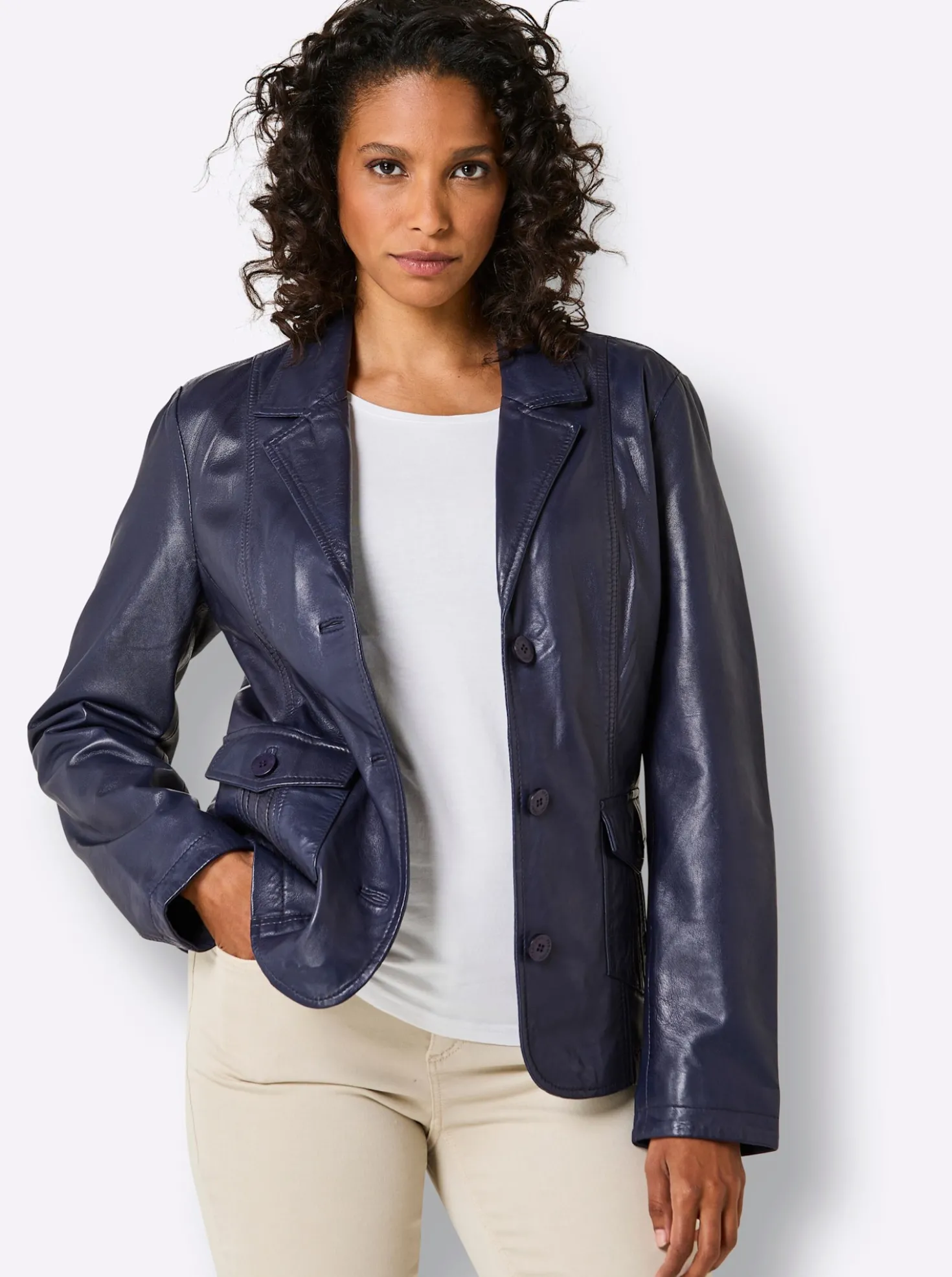 Lederblazer aus Lammnappa