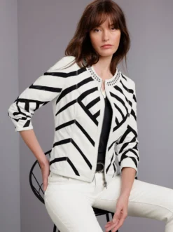 Lederblazer mit Mesh-Einsätzen