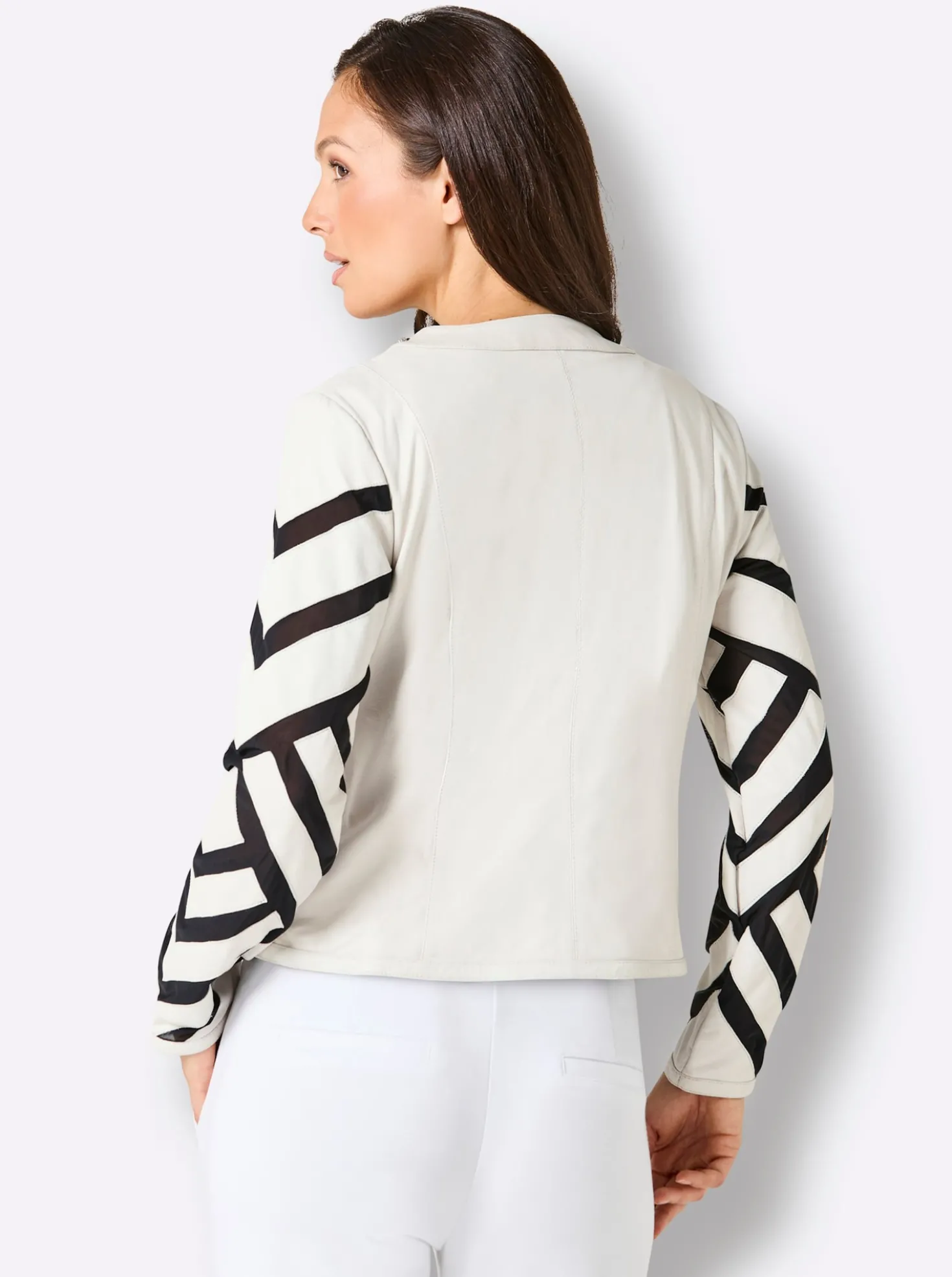 Lederblazer mit Mesh-Einsätzen