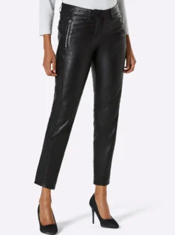 Lederhose mit Ziersteppung seitlich