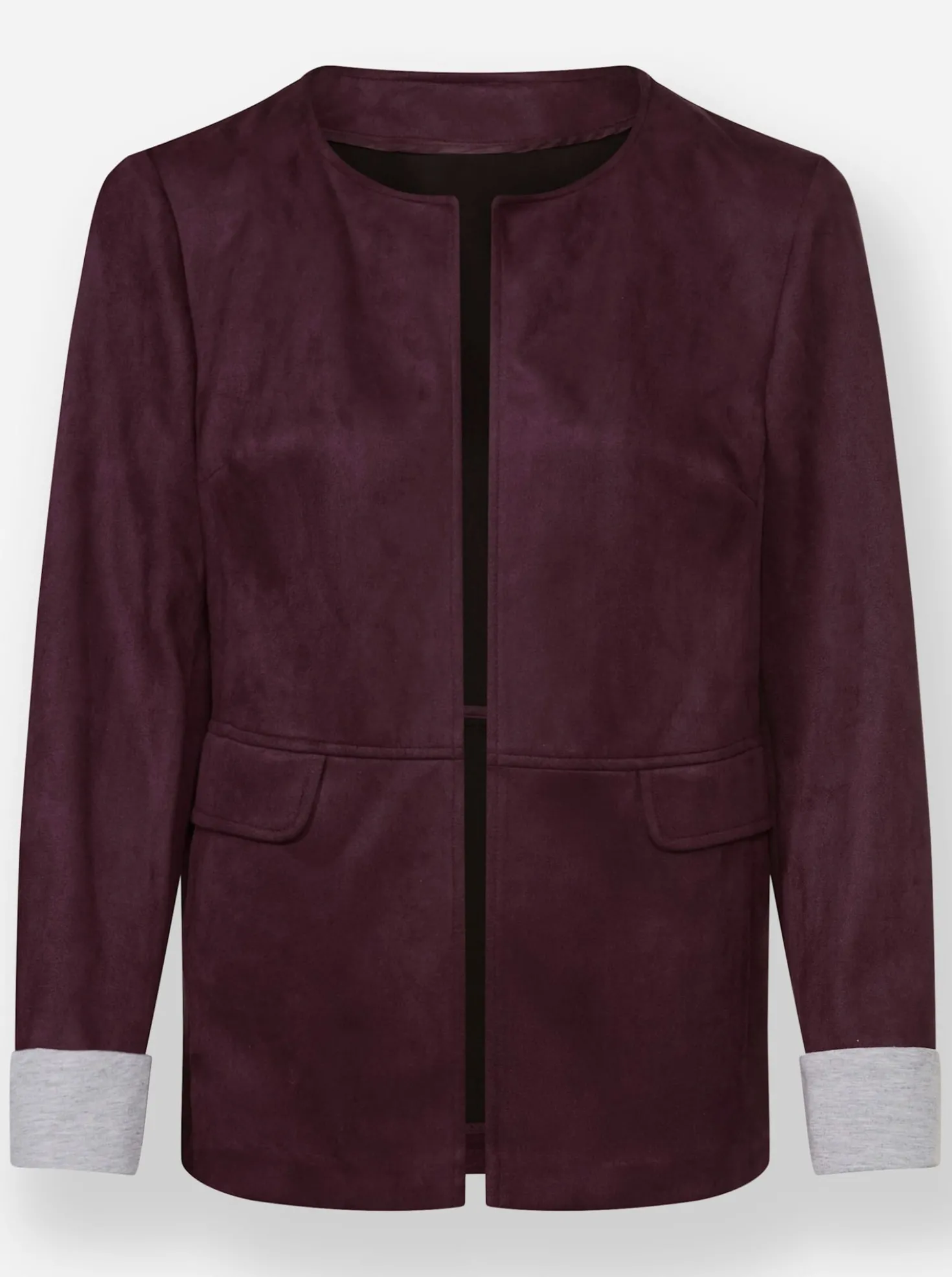 Lederimitat-Blazer in Velours-Optik