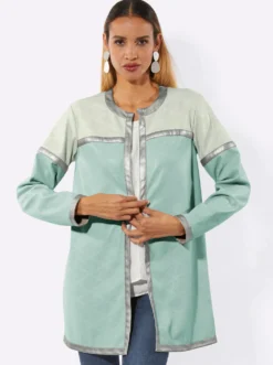 Lederimitat-Blazer mit Hakenverschluss