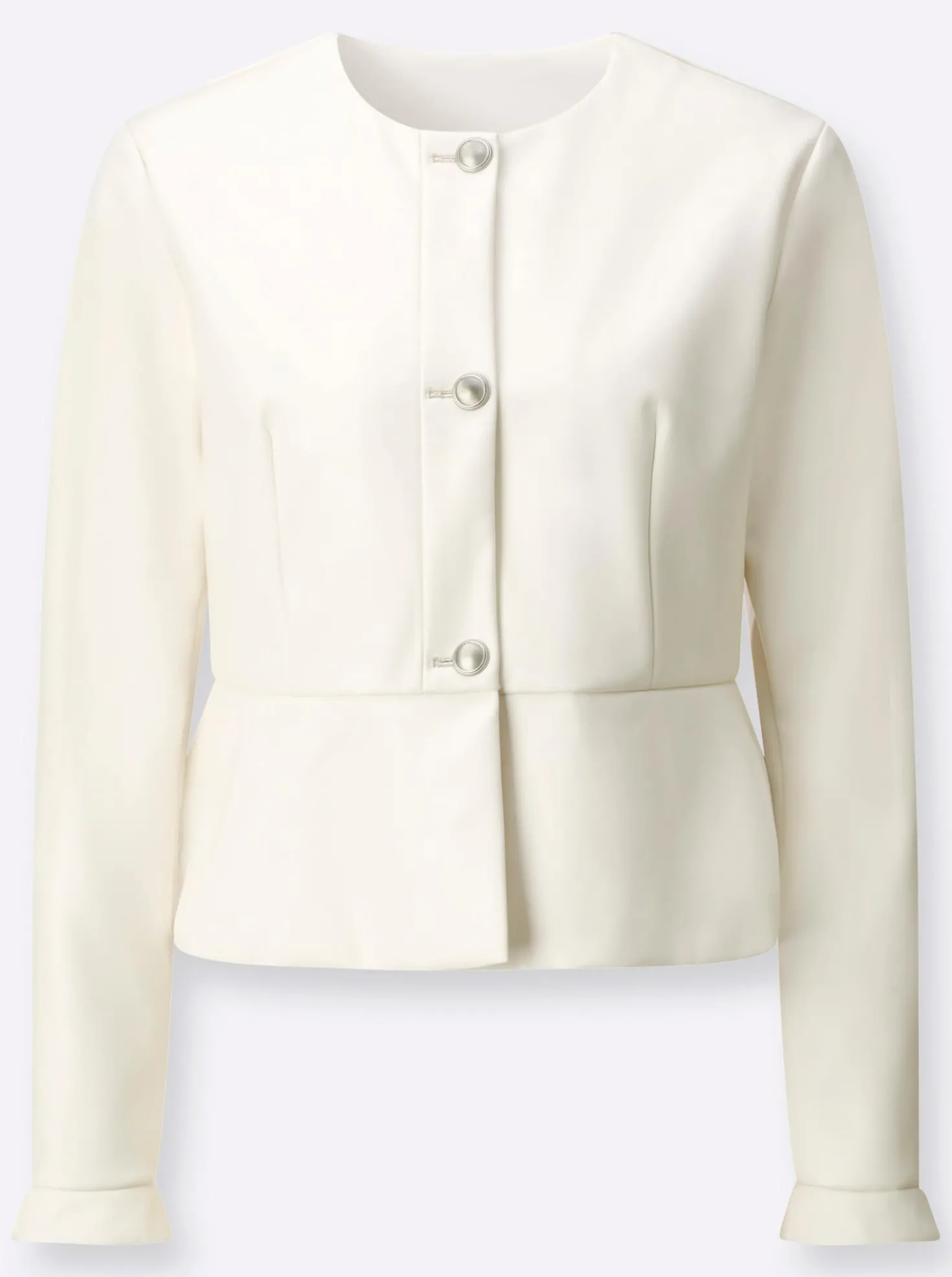 Lederimitat-Blazer mit Schößchen